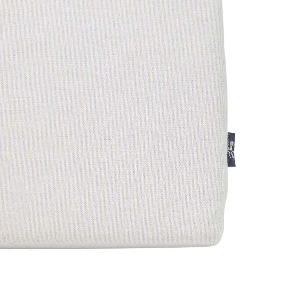 Brooks Brothers Striped Cotton Queen Sheet Set of 4pc White Blue‎